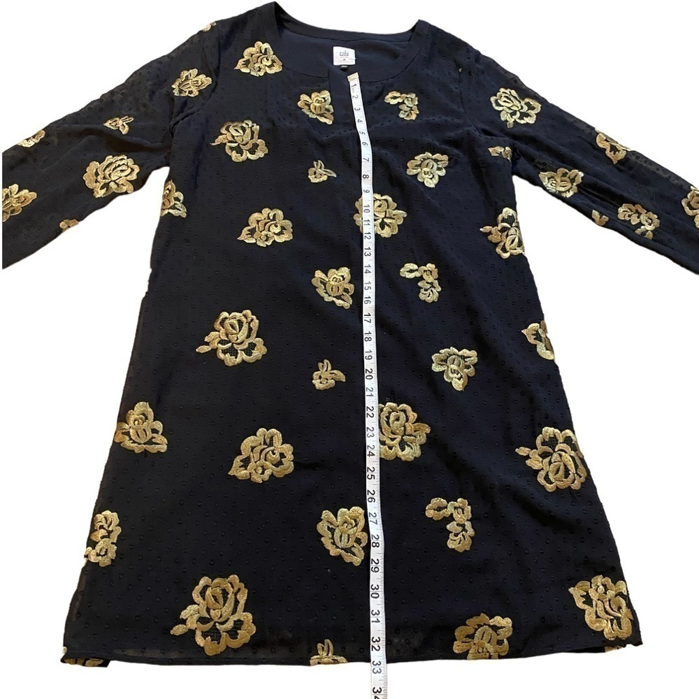 Cabi Limited Edition Floral Embroidered Occasion Dress Black M - Picture 6 of 11